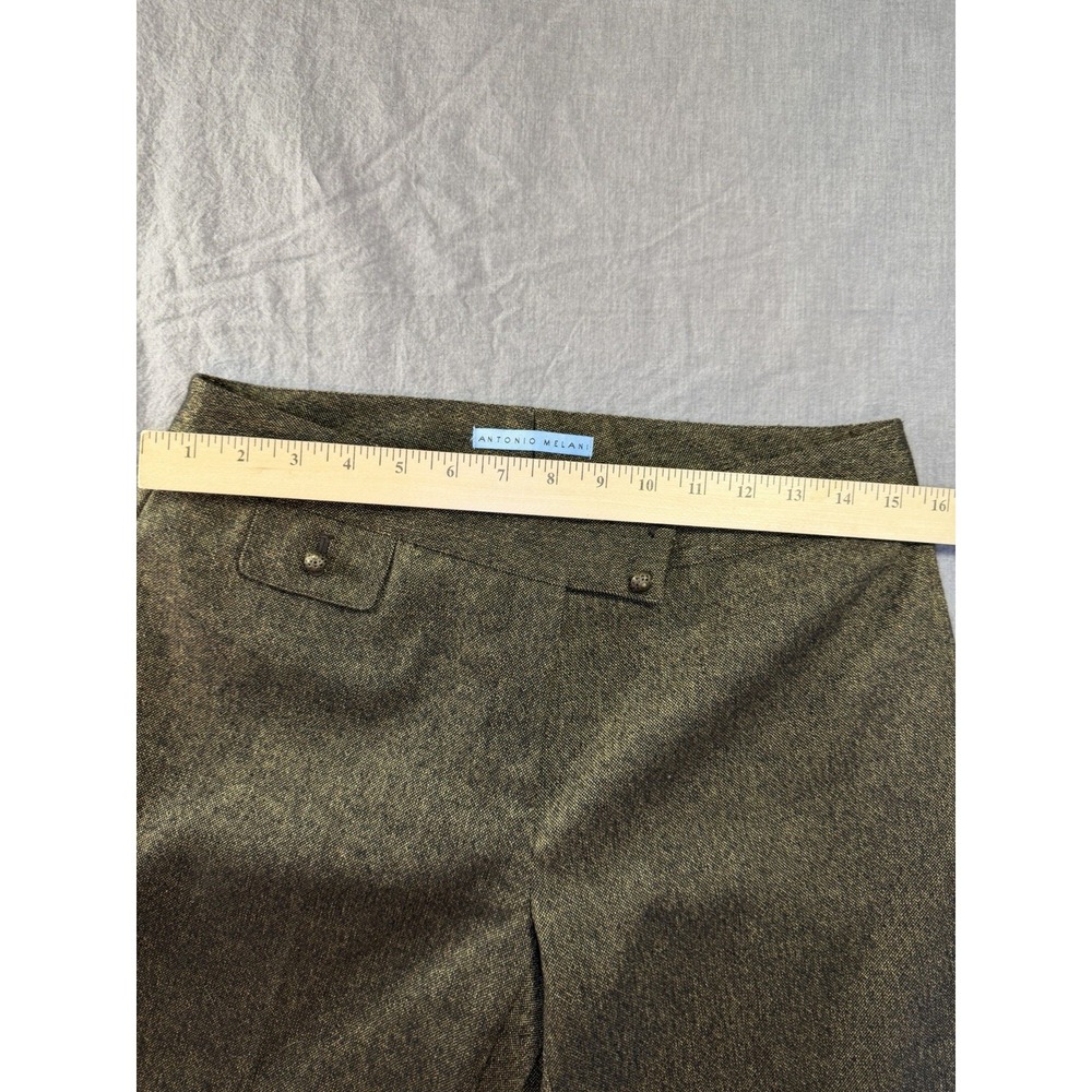 Antonio Melani‎ Trouser Dress Pants Wool Blend Lined Bronzed Green Sz 4 - Picture 5 of 6